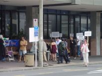 Protestors at Auckland Family Court